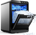 Fast Chewable Nugget Countertop Ice Maker | 40Lbs/24H Soft Pebble Pellet Ice Machine, Automatic Self-Cleaning Complete with Ice Scoop & Storage Basket for Home Kitchen Office Bar