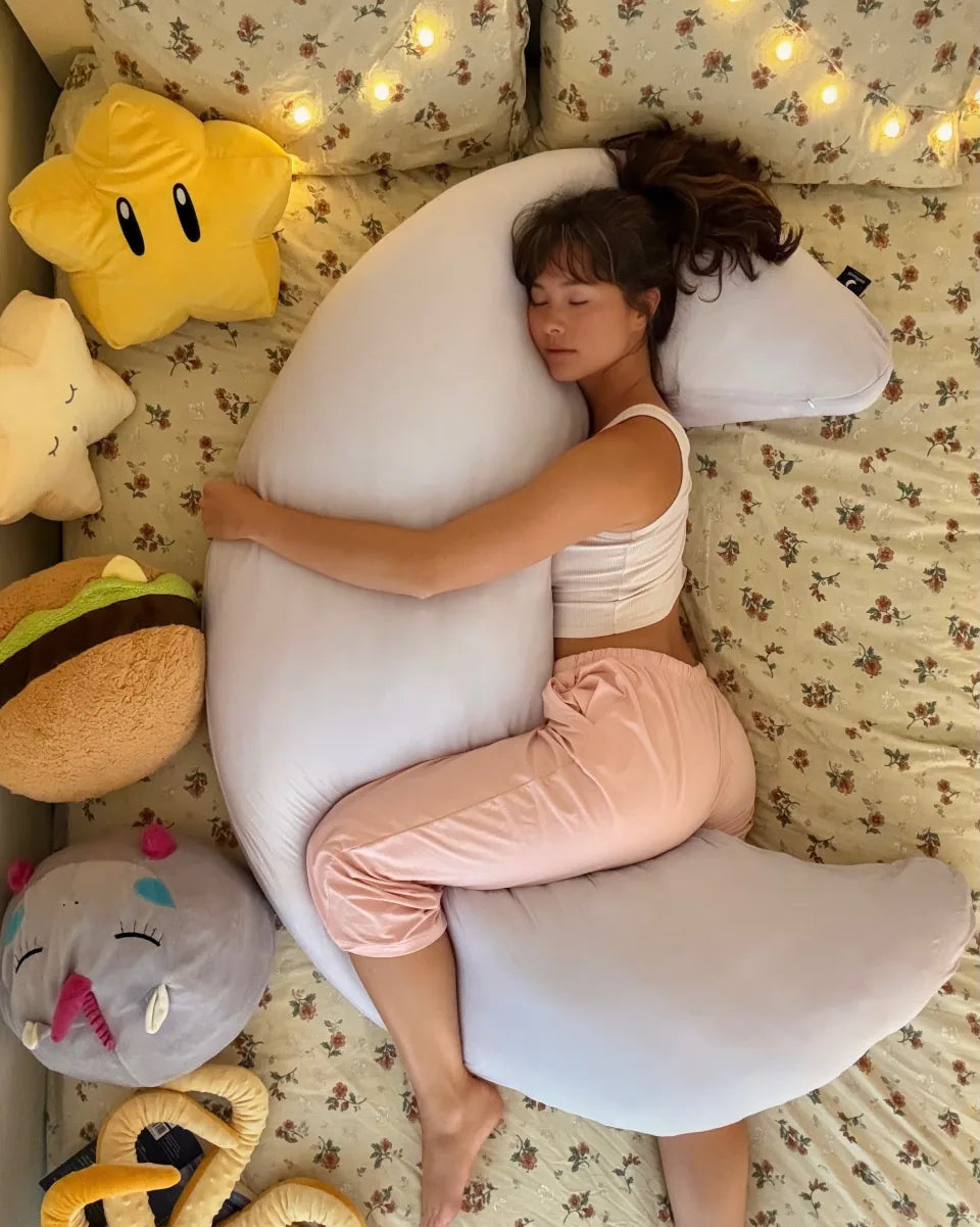 Premium Ergonomic Body Pillow for Side Sleepers – Cooling Comfort Support Pillow for Better Sleep