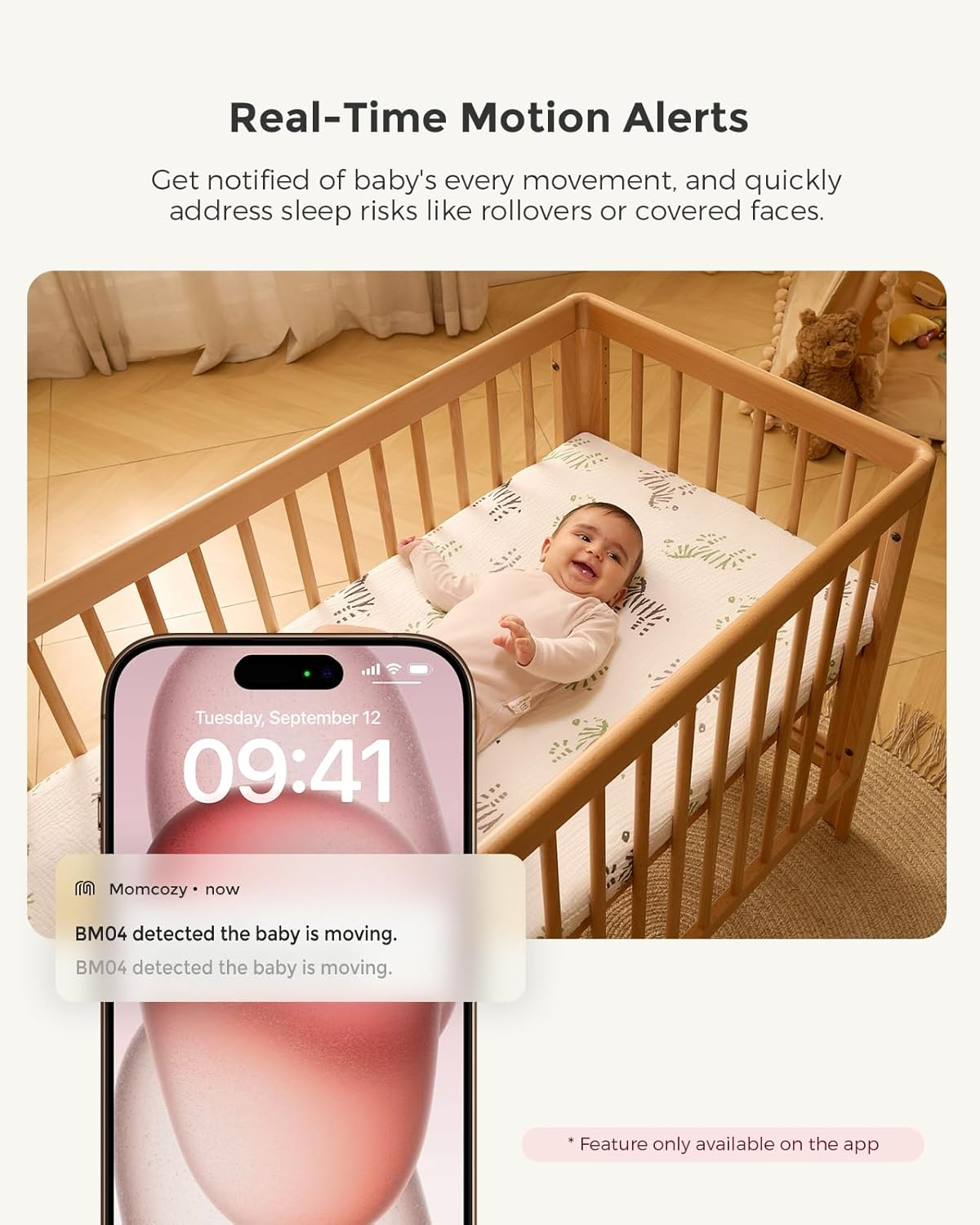 5" 1080P Smart Baby Monitor with Camera, Cry Detection, Night Vision & Two-Way Audio