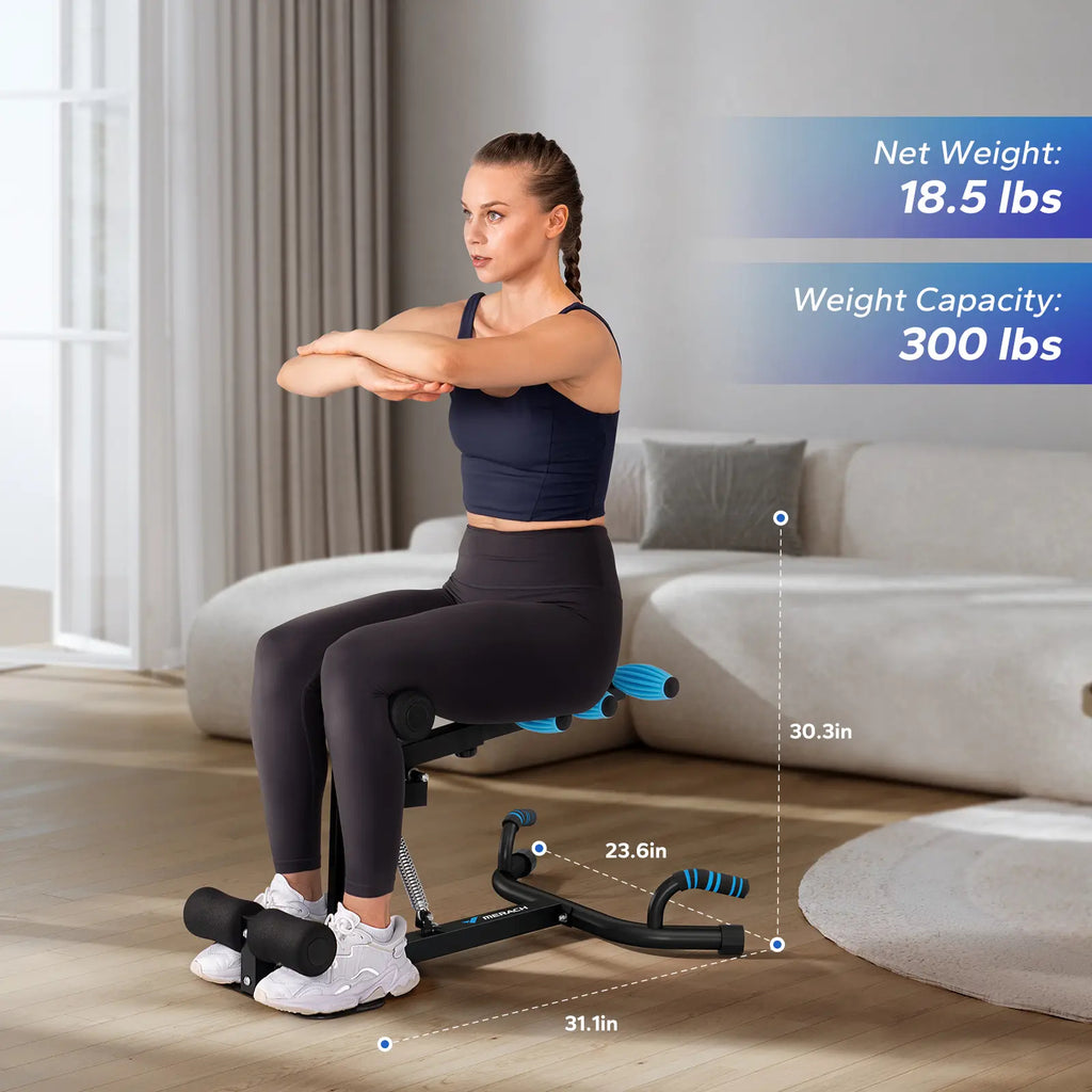 Summervibes Multi-Functional Sissy Squat Machine - 300lbs Capacity Adjustable Home Gym Equipment for Legs, Glutes & Abs