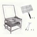 Adjustable Charcoal Rotating Grill, 360° BBQ Grill for Outdoor Cooking & Camping
