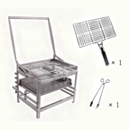 Adjustable Charcoal Rotating Grill, 360° BBQ Grill for Outdoor Cooking & Camping