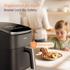 6 Qt 9-in-1 Air Fryer with Ceramic Coating, Precise Heating & Multiple Cooking Functions