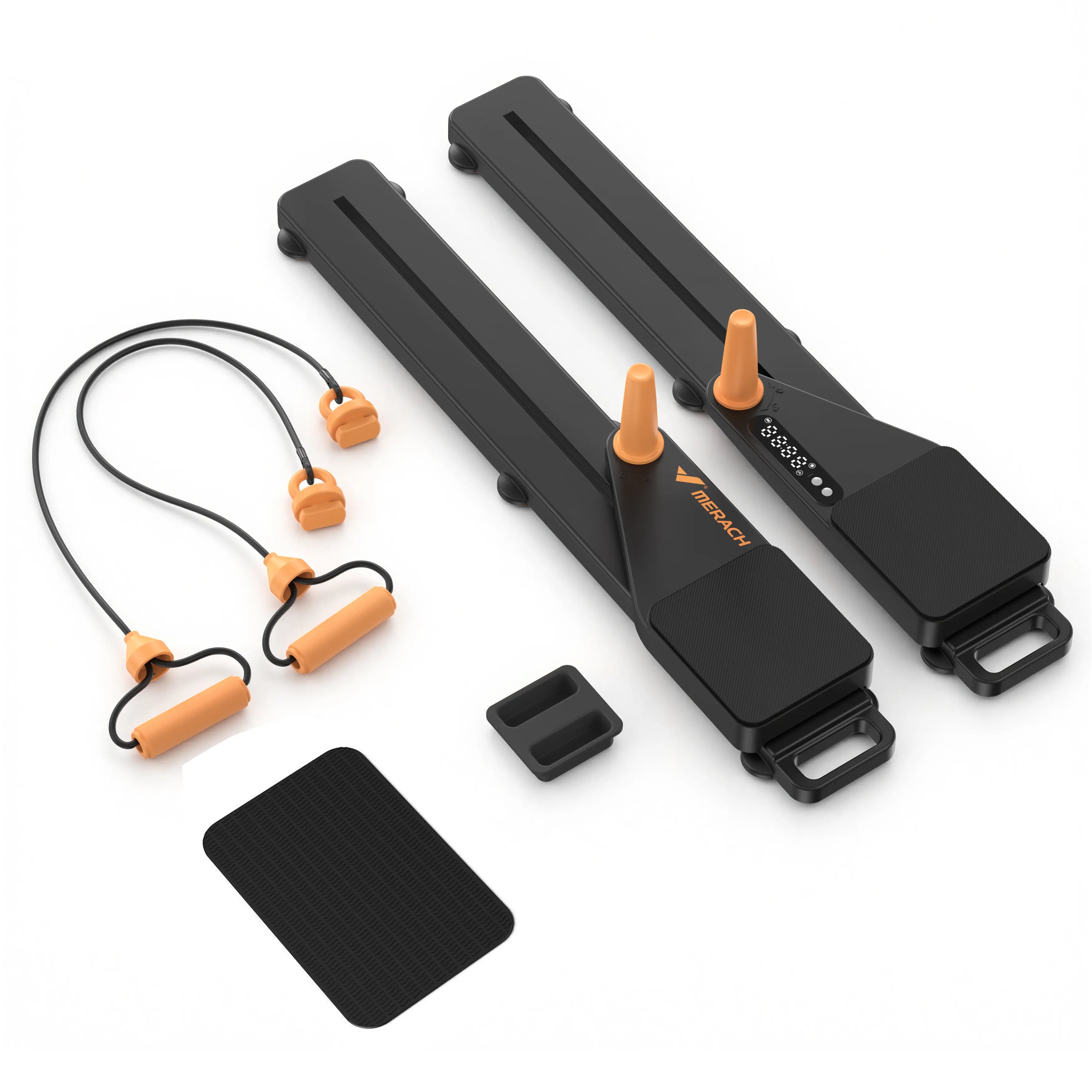 Foldable Pilates Reformer & Ab Exercise Board with Resistance Bands