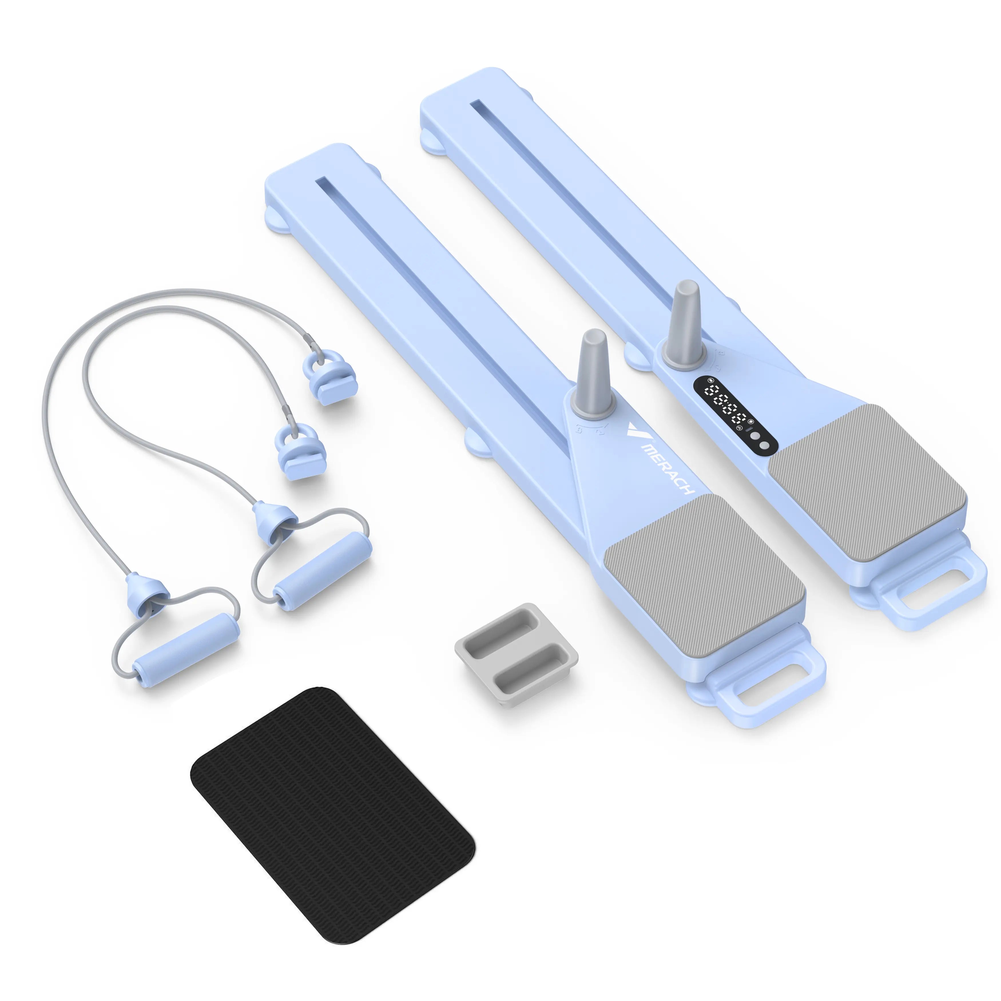 Foldable Pilates Reformer & Ab Exercise Board with Resistance Bands