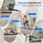 Foldable Pilates Reformer & Ab Exercise Board with Resistance Bands