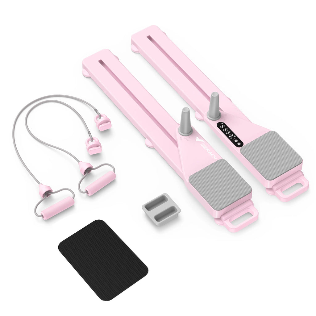 Foldable Pilates Reformer & Ab Exercise Board with Resistance Bands