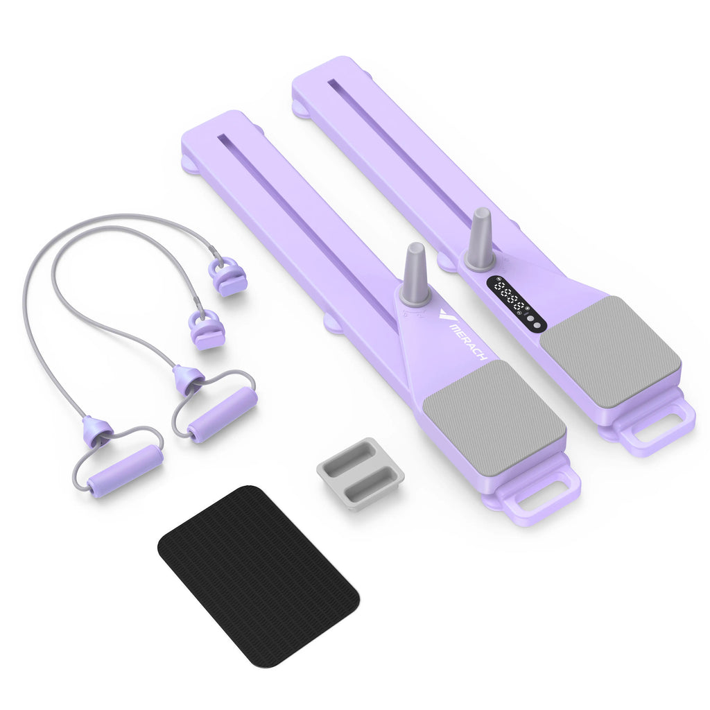 Foldable Pilates Reformer & Ab Exercise Board with Resistance Bands